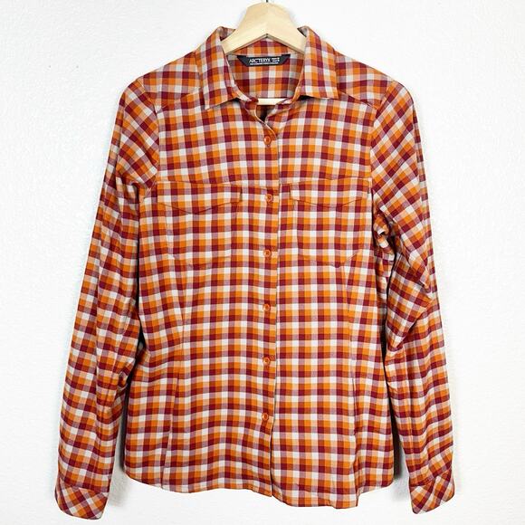 Arc'Teryx Womens Addison Outdoor Hiking Lone Sleeve Checkered Flannel Shirt M - Picture 1 of 10